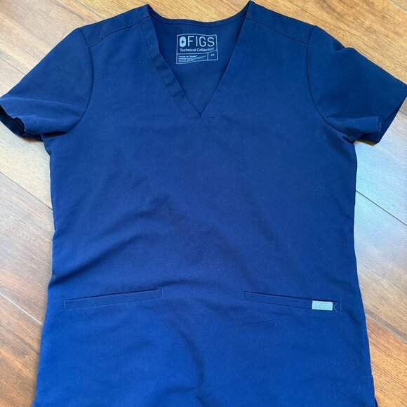 Figs Tops - Figs Navy Scrub Top Womens XS